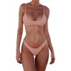 SherryDC - Traje de baño de bikini brasileño con cuello