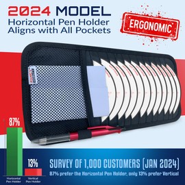 Fancy Mobility CD Case Holder for Car - Sun Visor Organizer for 12 CD’s/Dvd’s, 1 Mesh Pocket & 1 Horizontal Pen Holder - Safe, Ergonomic Design (Black)