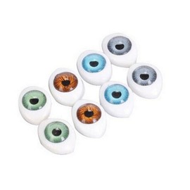 8 Pairs of 16 pieces Oval Acrylic Hollow Eye Dolls for Crafts, Crafts, Crafts, Sewing, Puppies, Bears, Dolls, Animals, Assorted Color, 23mm x 16mm/0.9'' x 0.6''