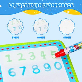 NIERBO Tableros Mágicos para Niños, Water Magic Doodle Mat Tablero de Dibujo Portátil Pintura al Agua Desarrolla Juguetes Inteligentes de Dibujo para Niños, Rosa