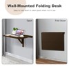 COSTWAY Wall Mounted Folding Table, 31.5" x 23.5" Drop-Leaf Floating