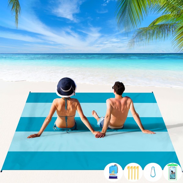 BYDOLL Beach Blanket 10'X 9' 1-8 Adults Oversized Lightweight Waterproof