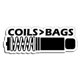 Coils Over Bags JDM Style Decal Sticker Custom Die-Cut Vinyl Turbo Hella Drift Illest Import