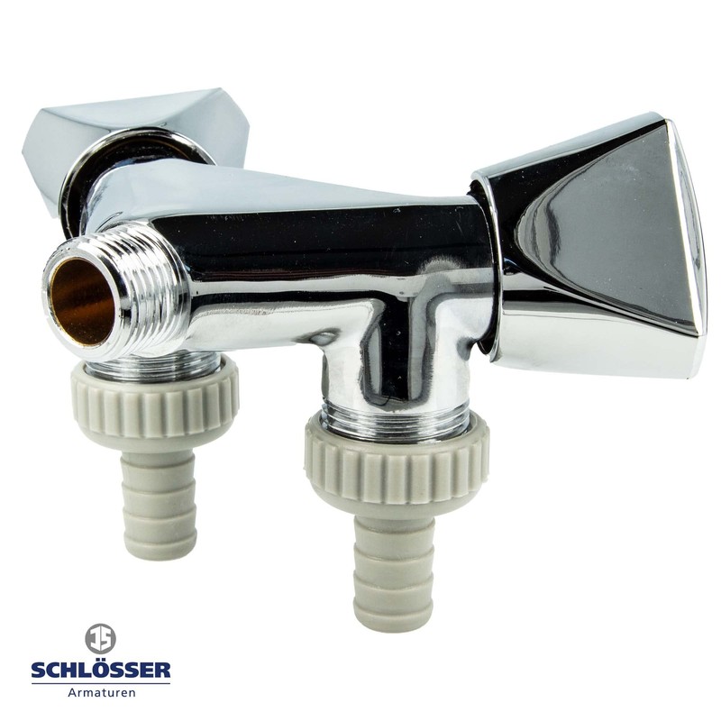 Double Valve Device Valve with 2 Outlets Wall Mounted 1/2