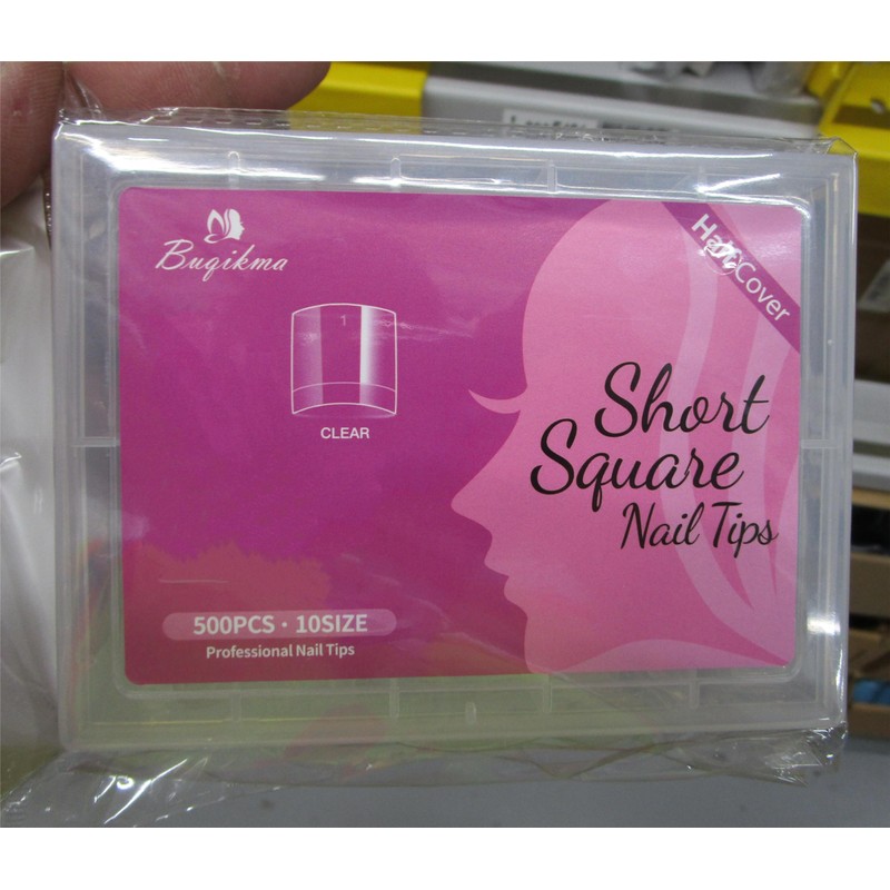 Buqikma 500PCS Short Nail Tips for Acrylic Nails - Clear