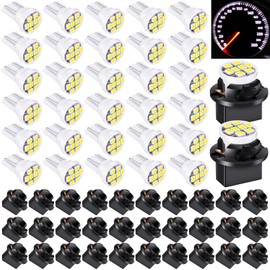 Frienda 40 Pcs T10 194 168 LED Dash Instrument Light Bulbs with Twist Lock Socket, Instrument Cluster Light Bulbs for Dashboard Panel Gauge Cluster Indicator Dome(White)