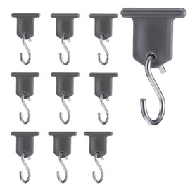 MTJNYZA 10pcs RV Awning Hooks, Camping Light Holders, Lamp Holders,RV Tent Hangers,Awning Clips, S-Shaped Hooks for Caravan/Camper-Grey