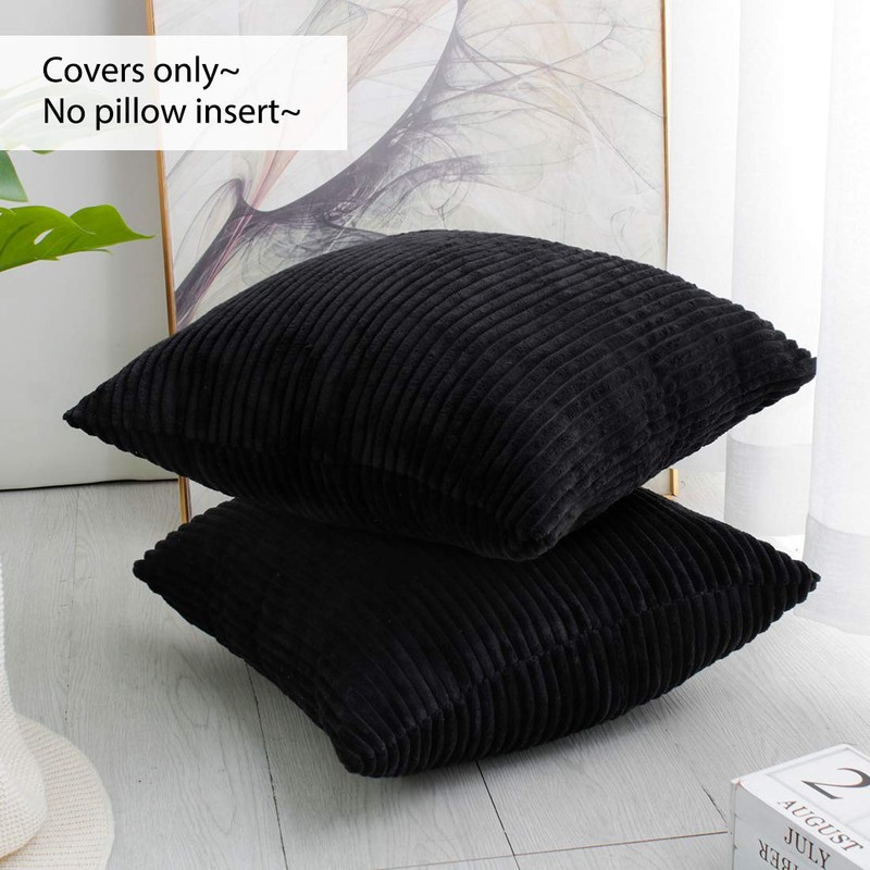 PiccoCasa Corduroy Pillow Cover Decorative Cushion Cover Striped Pillow Case