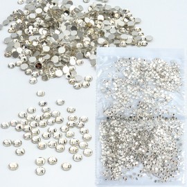 Roellgs Hotfix Rhinestones，1440Pcs Glass Flatback Rhinestones Hot Fix Gems for Clothes DIY Decoration (White SS8)