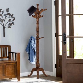 Bekrvio Coat Rack Freestanding Coat Tree Stand with 8 Hooks, 79" Heavy Duty Premium Ash Wood Coat Hanger Stand, Floor Standing Clothes Hat Coat Rack Stand for Entryway, Corner,Hallway,Bedroom, Office