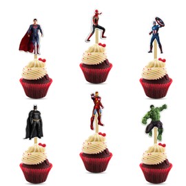 Suprhero Cupcake Toppers – Fun & Bold Party Decorations for Kids | Perfect for Suprhero-Themed Birthdays, Celebrations & Dessert Displays