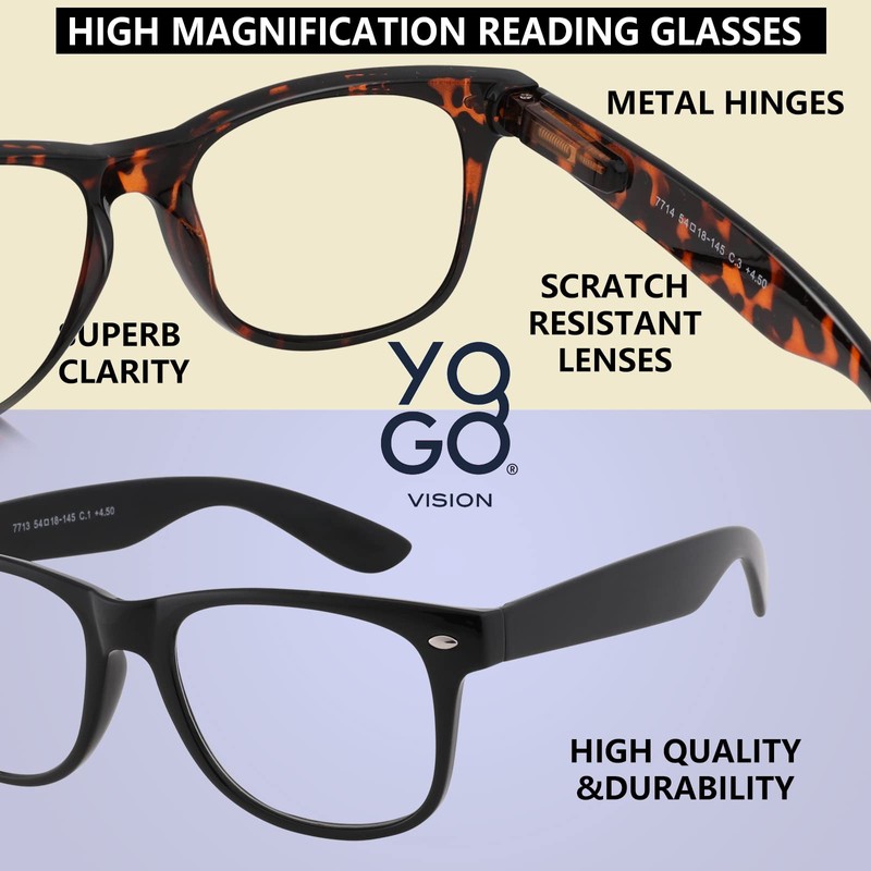Magnifying Glasses for Reading, High Magnification One Power Magnifier Readers