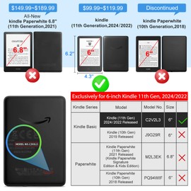 CoBak Case for 6" Tablet Cases (2024 & 2022, 11th Gen) - PU Leather Smart Cover with Auto Sleep/Wake & Hand Strap, Premium Protective Case for Tablet Case