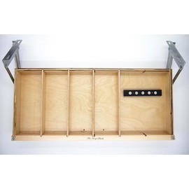 The Drop Block Under Cabinet Spice Rack - Pull down Spice Rack -Safely and neatly store steak knives, utensils, crafts and more (Unfinished)