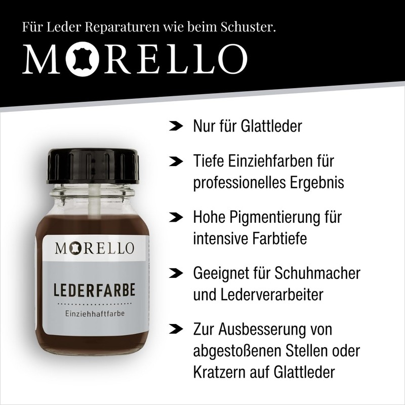 Morello Leather colour for smooth leather 40ml - Dark Brown,