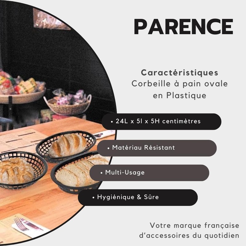 Parence. - Oval Plastic Bread Basket - Timeless and Versatile
