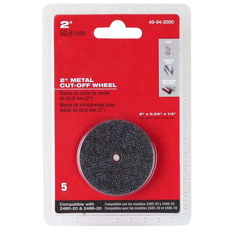 Fits Milwaukee 49-94-2000 2" Metal Cut Off Wheel 5 Pack