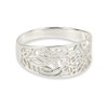 Solid 925 Sterling Silver Leaf Filigree Pattern ring in sizes