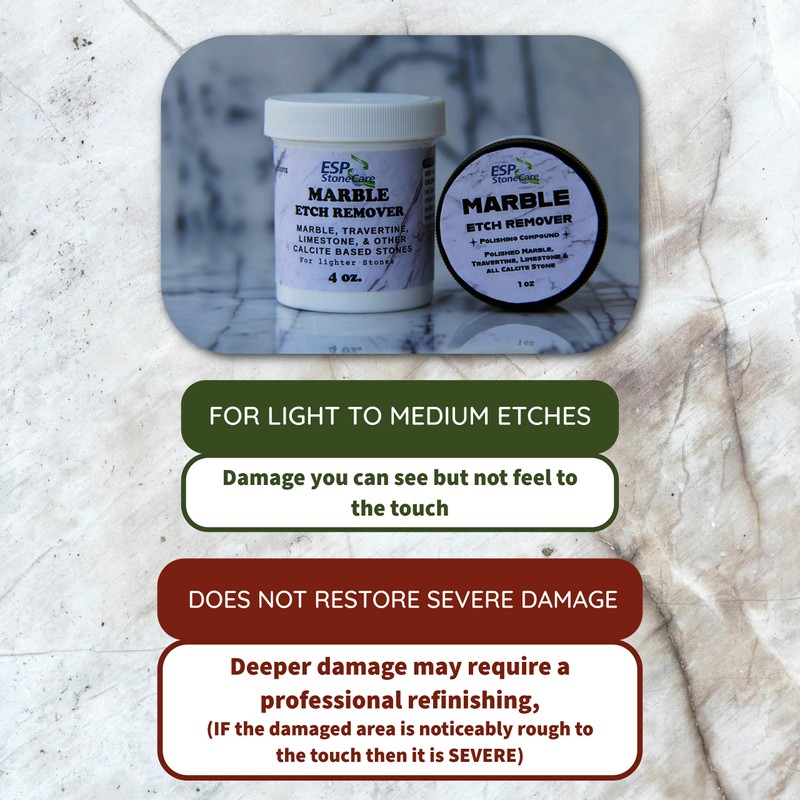 ESP Stone Care Marble Etch Remover Polishing Powder – Restores