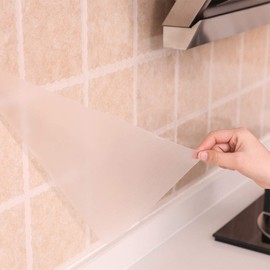 practicalWs 17.71In×196.7In Clear Wallpaper Transparent Kitchen Backsplash Protective Contact Paper Removable Clear Wall Protector Oil Proof Waterproof Sticker Easy to Clean