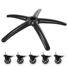 Frassie 28 Inch Heavy Duty Office Gaming Chair Metal Base Replacement Part with 5 Wheels with Brakes, Wide Legs Computer Desk Chair Base