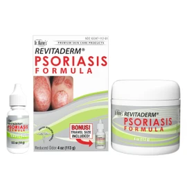 Dr. Blaine’s REVITADERM Psoriasis Formula - Soothing Topical Cream with Coal Tar, Tea Tree Oil and Lavender Oil for Itching, Flaking, Dry, Cracked Skin Relief - 4 fl. oz. - Includes Travel Size Bottle