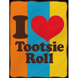 Classic Imports I Love Tootsie Roll Plush Fleece Blanket- 50x60
