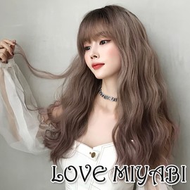 LOVE MIYABI Women's Wig, Long Hair, Spiral Perm, Wig, Feminine, Celebrity, Long Hair, Women's, Unisex, Highlight, Commercial Quality, Perm, Party, Event, Cosplay, Disguise, Unisex, One Size Fits All