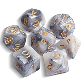 CiaraQ DND Polyhedral Dice with a Black Pouch for D&D RPG MTG Role Playing Table Games