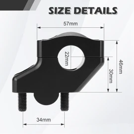 7/8'' 22mm Motorcycle ATV Dirt Bike Handlebar Risers With Clamps, Fit for Grom MSX125 / CRF 250L, KLR650, FZ1 / FZ8 / TW, DRZ 400/S/V-Strom (Black)
