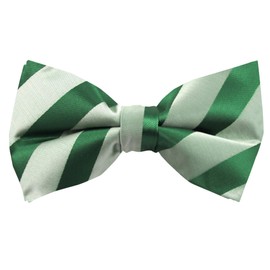Jacob Alexander Men's Pre-Tied Tonal Stripe Clip-On Bow Tie - Kelly Green