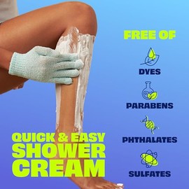 Nair Crema Depilatoria para la Ducha para Piel Sensible con Aceite de Coco Natural y Vitamina E, Crema Depilatoria Corporal, 12 oz