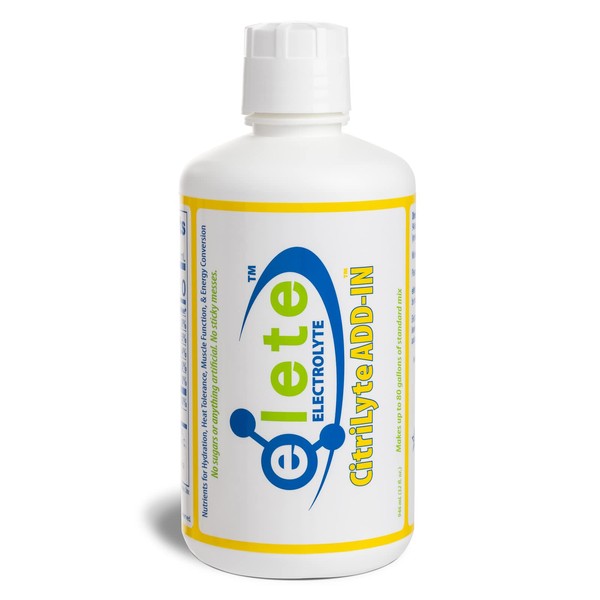 elete CitriLyte Electrolyte Add-in Hydration Drops | Sodium, Magnesium, Potassium & Trace Minerals | Slight Lemon Flavor, All Natural | Leg and Muscle Cramp Relief | Transform Any Drink into a Sports Drink, 32oz Team Size
