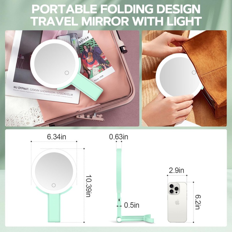 MIYADIVA Lighted Makeup Mirror, 30X Magnifying Mirror with Light, Hanging