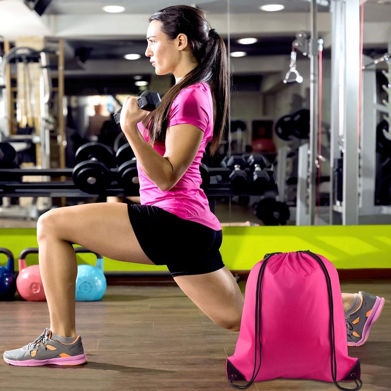 KUUQA 8Pcs Drawstring Backpacks - Bulk Gym Sport Travel Bags