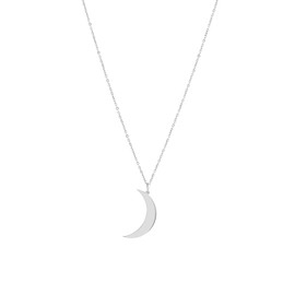 Glimmerst Crescent Moon Necklace, 18K Gold Plated Stainless Steel Crescent Moon Pendant Necklace Delicate Dainty Crescent Necklace for Women