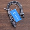 LANGHONG Norse Viking Wolf Bracelet Men's Stainless Steel Mesh Chain