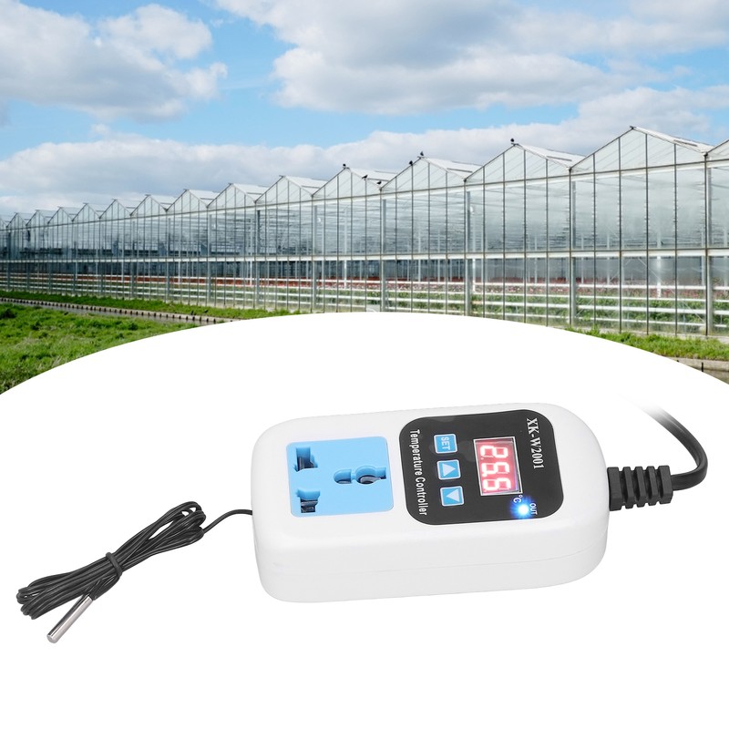 Temperature Controller Automatic Adjustable Digital Display Electronic Socket Thermostat for