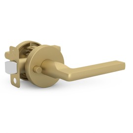 Mega Handles - Ralph Privacy I Lever Door Lock Handle Set for Hallway, Closet and Bathroom I Keyless Door Lock I Heavy Duty I Fits All Standard Door Sizes I Screws Included - Satin Brass (1 Pack)