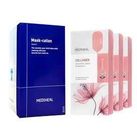 Mediheal Oficial [Corea'S No 1 Sheet Mask] - Colágeno Esencial Lifting & Reafirmante Mascarilla (30 Count) Conjunto De Regalo De Mascarilla Coreana