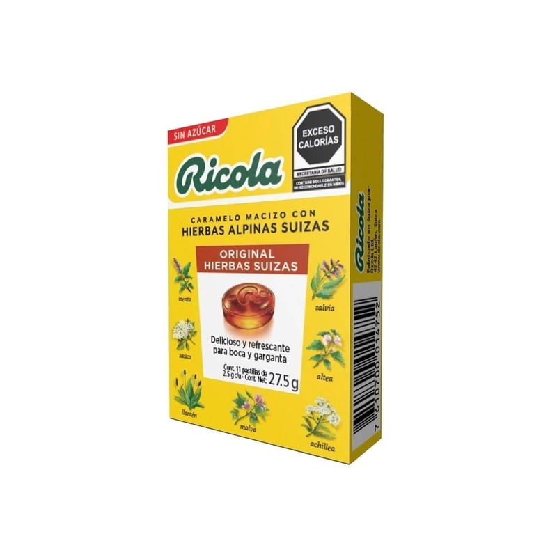 Caramelo macizo Ricola original hierbas suizas 27.5 g