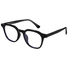 Dollger Square Blue Light Glasses for Men Women Retro Fashion Glasses UV400 Protection Black