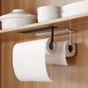 Black Paper Towel Holder, Self-Adhesive Kitchen Roll Dispenser Under Cabinet,