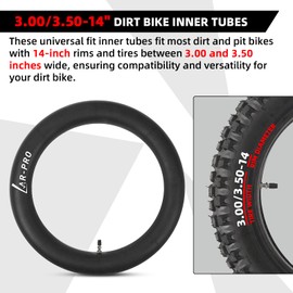 AR-PRO 3.00/3.50-14 Dirt Bike Inner Tubes with TR4 Straight Valve, Replacement 90/100-14 Heavy Duty Motorcycle Inner Tube for 3.50-14, 3.00-14, 80/100-14, 90/100-14 Dirt Pit Bike Tires (1-Pack)