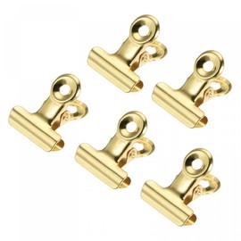 sourcing map Metal Hinge Clip 22mm Small Binder Clamps for Paper File Photo, Gold Pack of 30