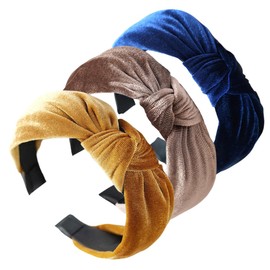 scicent 12709 Women's Headband with Knot and Velvet Beautiful Vintage Headband Hair Accessories Women's Headband Headbands Pack of 3