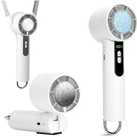 ハンディファン【2025年モデル・瞬間冷却】携帯扇風機 冷却プレート 超高速大風量 5200mAh大容量 折り畳み 手持ち扇風機 小型 100段階風力調節 接触冷感 ミニファン 超軽量 静音 ハンディ扇風機 USB充電式 暑さ対策 4in1 手持ち 卓上 首掛け クーラー機能 ストラップ付き カラビナ付き (ホワイト)