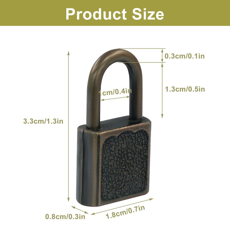 Litoexpe 10 Pcs Mini Cute Diary Padlock Tiny Small Luggage