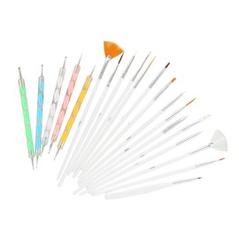 LOVHIDE Lovehide 20 Pcs Nail Art Brushes, Nail Art Design, Painting And Drawing, Uv Polish Brush Tool Kit, Dotting Tool, Acrylic Nail Art Design Painting Tool Pen Polish Nail Brush Set (20 Pcs)