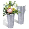 12 Inch Galvanized Metal Vases for Flowers - 6 Pcs